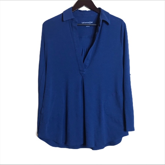 Soft Surroundings Pleated Pocket Tunic Sweater